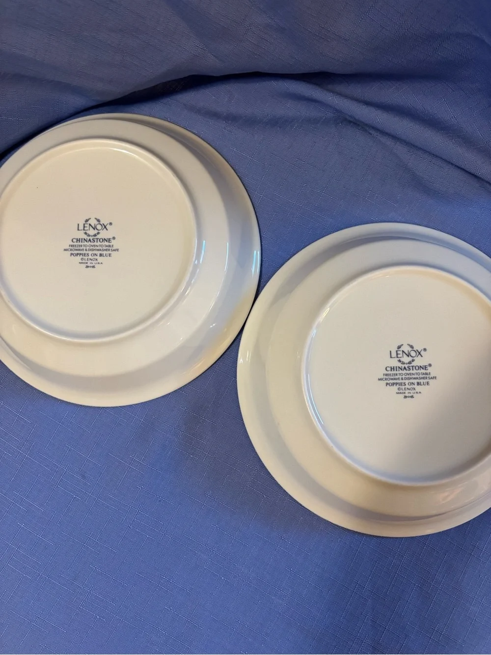 Lenox Poppies On Blue 7” Bowls - Set of 2